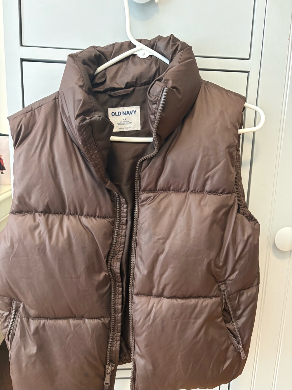 Old Navy Chocolate Brown Quilted Puffer Vest